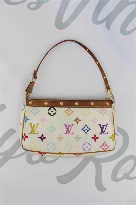 louis vuitton purse white colorful|louis vuitton small white purse.